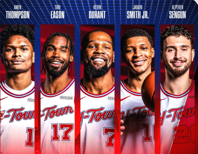 B体育赛事资讯-火箭变阵收奇效:6人上双+5人15+ 杜兰特引五高首发复仇尼克斯